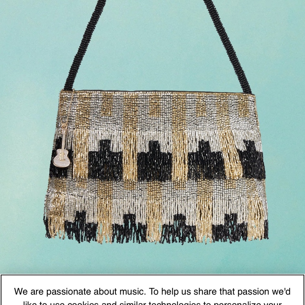 Taylor Swift Fearless Beaded Black and Gold Purse